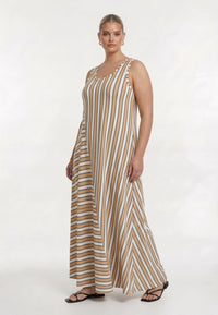 Dress DECOSTRIPE - light brown - #2
