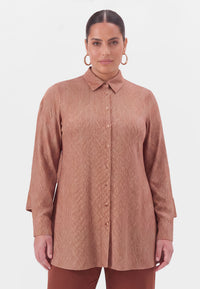 Blouse flare FISHBONE - mid brown - #1