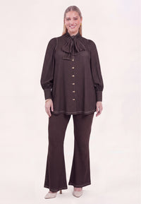 Trousers bootleg DENIM DOLCE BROWN - #1