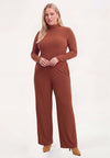 Trousers loose UNI R-DOLCE - mid brown - #2
