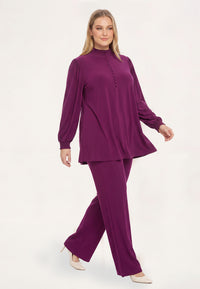 Trousers straight UNI DOLCE - purple - #1
