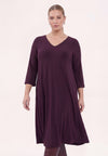 Dress midi uni dolce - dark purple