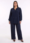 Trousers loose UNI DOLCE PLISSÉ - blue - #1