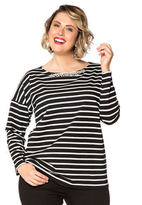 Shirt wide stones BRETON - black - #2