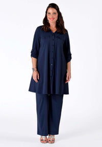 Blouse long roll sleeve COCO - blue - #1