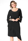Dress asymm frill DOLCE - black