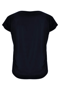 Shirt wide drape neck DOLCE - blue - #3