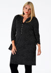 Shirt grandad collar DOTS - black