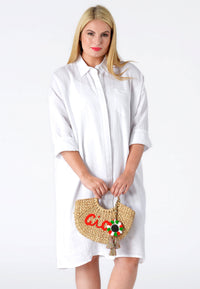 Blouse long LINEN - white - #1
