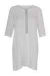 Dress beaded LINEN - white - #4