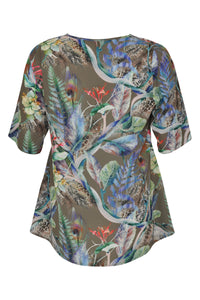 Blouse A-line BOTANIC - green - #3