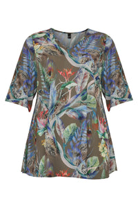 Blouse A-line BOTANIC - green - #4