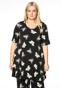 Tunic wide bot FARFALLE - black - #1