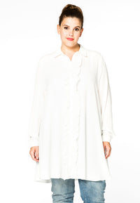 Blouse ruffled bubble - white - #1