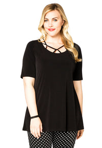Tunic flare tape neck DOLCE - black - #2