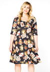 Dress wide neck GAMECARD - black