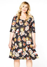 Dress wide neck GAMECARD - black - #2