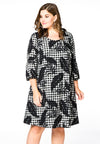 Dress flower check - black