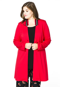 Blazer v-neck collar interlock - red - #2