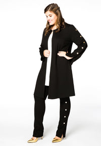 Cardi-jacket button INTERLOCK - black - #1