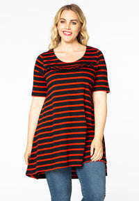 Tunic wide bot frill breton - red - #2