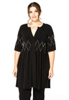 Tunic ruffled pearls DOLCE - black