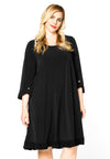 Dress ruffled button sleeve DOLCE - black