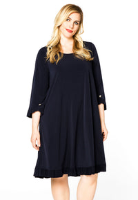 Dress ruffled button sleeve DOLCE - blue - #2