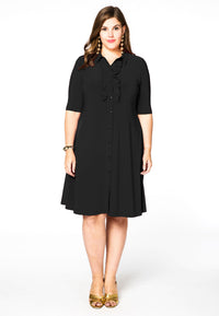 Blouse-dress ruffled DOLCE - black - #1