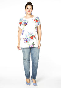 Blouse wide BOUQUET - white - #1
