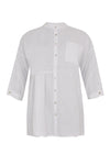 Blouse asymmetric ruffled LINEN - white