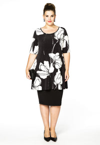 Tunic wide bottom ANNABEL - black - #1