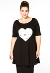 Tunic wide bot HEART - black
