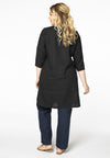 Dress beaded placket LINEN - black - #3