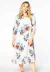 Dress ruffled bottom BOUQUET - white
