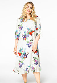 Dress ruffled bottom BOUQUET - white - #2