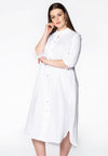 Blouse long ruffled LINEN - white