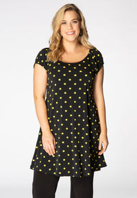 Tunic puckered shoulder DOTS - black - #2