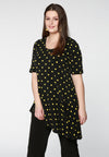 Shirt asymmetric wide bottom DOTS - black
