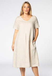 Dress pleats LINEN - brown - #2