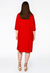 Dress embroidered LINEN - red - #3