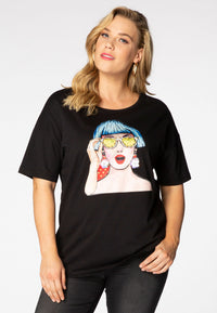 T-Shirt wide POP ART - black - #2