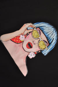 T-Shirt wide POP ART - black - #5