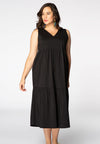 Dress stretch V-neck COTTON - black