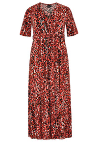 Dress cross-overlay RED LEO - red - #4