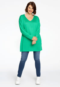Pullover V basic - green - #2