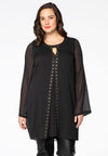 Blouse gold studs VOILE - black