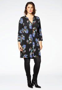 Tunic VERA grandad collar - black - #2