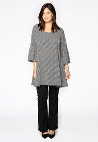 Tunic wide bottom PIED DE POULE - black - #1
