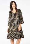 Dress ruffled BLACK CAMEL - black